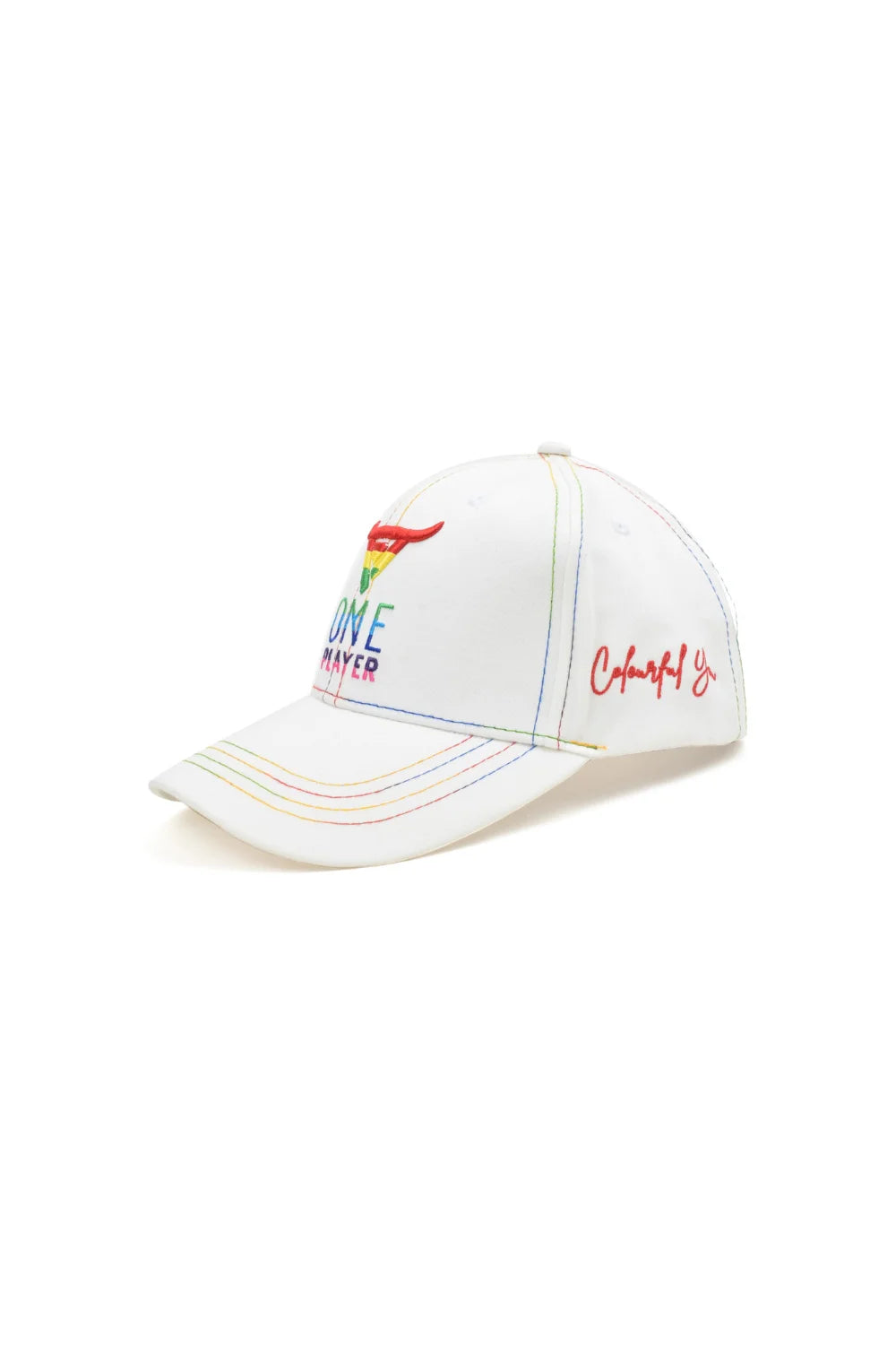 Unisex White Multi Color  Limited Edition Cap by One Player
