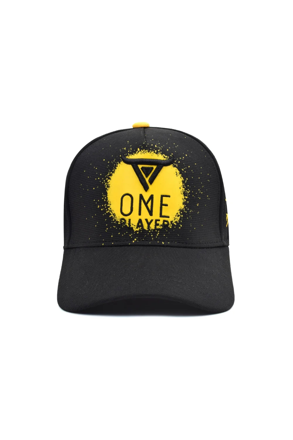 Unisex Black & Yellow Solid Baseball cap, has a visor by One Player