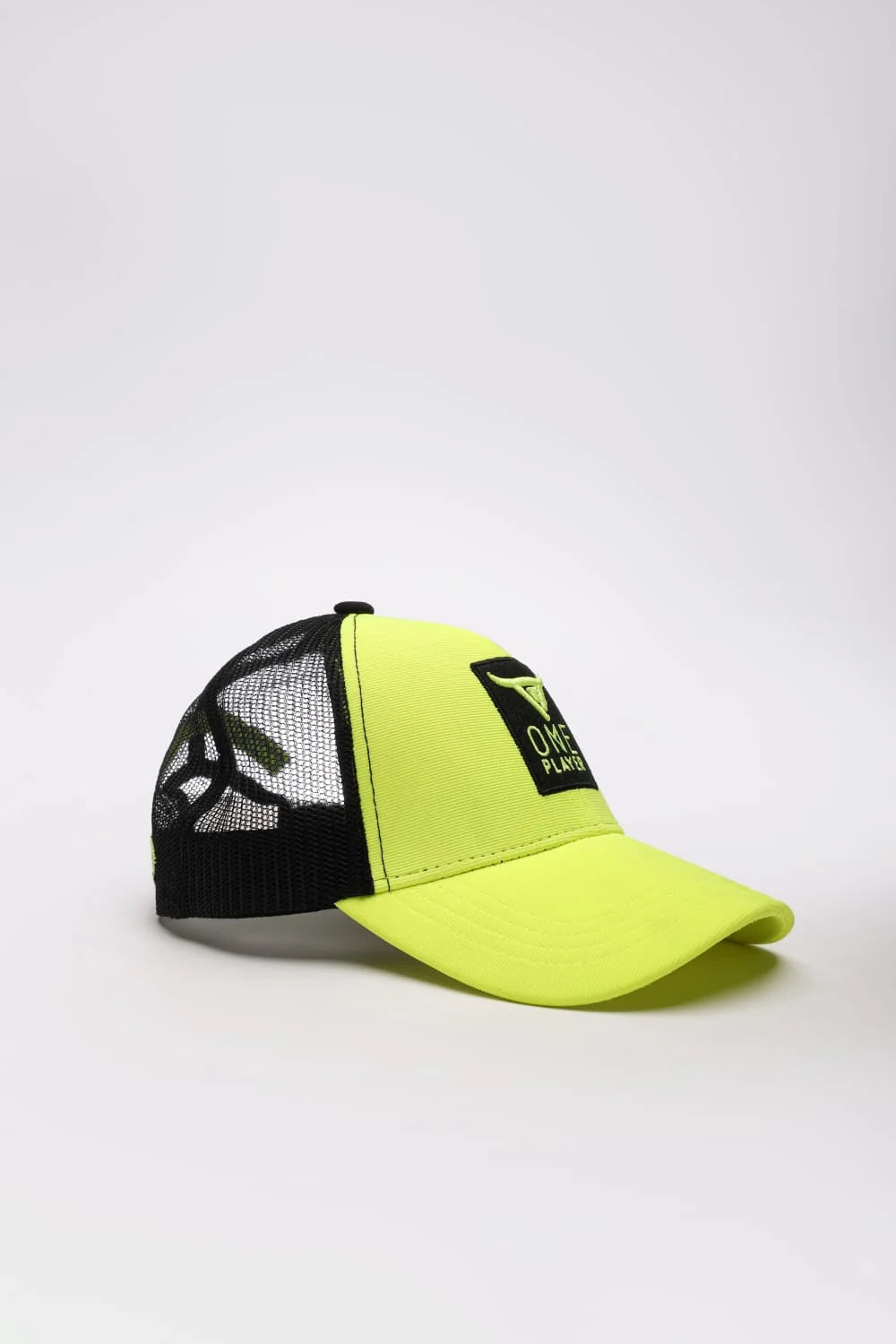 Unisex  Neon & Black Trucker cap, has a visor by One Player